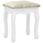 vidaXL Tavolo da Trucco e Sgabello Bianco 65x36x128 cm Paulownia e MDF