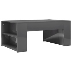 vidaXL Tavolino da Caffè Grigio Lucido 100x60x42 cm in Truciolato