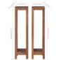 vidaXL Piedistalli per Piante 2 pz 25x25x100 cm Legno Massello di Teak
