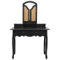 vidaXL Tavolo da Trucco e Sgabello Nero 100x40x146cm Legno Paulownia vidaXL Tavolo da Trucco e Sgabello Nero 100x40x146cm Legno Paulownia