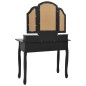 vidaXL Tavolo da Trucco e Sgabello Nero 100x40x146cm Legno Paulownia vidaXL Tavolo da Trucco e Sgabello Nero 100x40x146cm Legno Paulownia