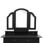 vidaXL Tavolo da Trucco e Sgabello Nero 100x40x146cm Legno Paulownia vidaXL Tavolo da Trucco e Sgabello Nero 100x40x146cm Legno Paulownia