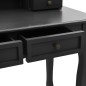 vidaXL Tavolo da Trucco e Sgabello Nero 100x40x146cm Legno Paulownia vidaXL Tavolo da Trucco e Sgabello Nero 100x40x146cm Legno Paulownia