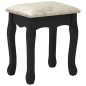 vidaXL Tavolo da Trucco e Sgabello Nero 100x40x146cm Legno Paulownia vidaXL Tavolo da Trucco e Sgabello Nero 100x40x146cm Legno Paulownia