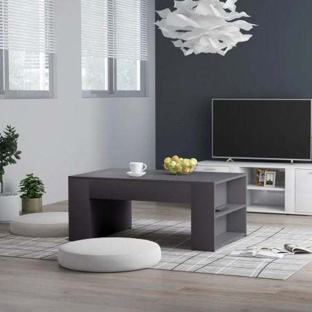 vidaXL Tavolino da Caffè Grigio 100x60x42 cm in Truciolato