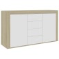 vidaXL Credenza Bianco e Rovere Sonoma 120x36x69 cm in Truciolato vidaXL Credenza Bianco e Rovere Sonoma 120x36x69 cm in Truciolato