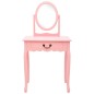 vidaXL Tavolo da Trucco con Sgabello Rosa 65x36x128 cm Paulownia e MDF