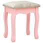 vidaXL Tavolo da Trucco con Sgabello Rosa 65x36x128 cm Paulownia e MDF