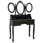 vidaXL Tavolo da Trucco con Sgabello e 1 Specchio Pieghevole in 3 Nero vidaXL Tavolo da Trucco con Sgabello e 1 Specchio Pieghevole in 3 Nero