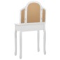 vidaXL Tavolo da Trucco e Sgabello Bianco 65x36x128 cm Paulownia e MDF vidaXL Tavolo da Trucco e Sgabello Bianco 65x36x128 cm Paulownia e MDF