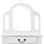 vidaXL Tavolo da Trucco e Sgabello Bianco 65x36x128 cm Paulownia e MDF vidaXL Tavolo da Trucco e Sgabello Bianco 65x36x128 cm Paulownia e MDF
