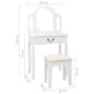 vidaXL Tavolo da Trucco e Sgabello Bianco 65x36x128 cm Paulownia e MDF vidaXL Tavolo da Trucco e Sgabello Bianco 65x36x128 cm Paulownia e MDF