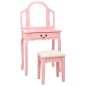 vidaXL Tavolo da Trucco con Sgabello Rosa 65x36x128 cm Paulownia e MDF vidaXL Tavolo da Trucco con Sgabello Rosa 65x36x128 cm Paulownia e MDF