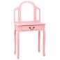 vidaXL Tavolo da Trucco con Sgabello Rosa 65x36x128 cm Paulownia e MDF vidaXL Tavolo da Trucco con Sgabello Rosa 65x36x128 cm Paulownia e MDF
