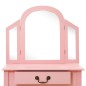 vidaXL Tavolo da Trucco con Sgabello Rosa 65x36x128 cm Paulownia e MDF vidaXL Tavolo da Trucco con Sgabello Rosa 65x36x128 cm Paulownia e MDF
