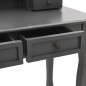 vidaXL Tavolo da Trucco e Sgabello Grigio 100x40x146cm Legno Paulownia vidaXL Tavolo da Trucco e Sgabello Grigio 100x40x146cm Legno Paulownia