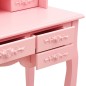 vidaXL Tavolo da Trucco con Sgabello e Specchio Pieghevole in 3 Rosa vidaXL Tavolo da Trucco con Sgabello e Specchio Pieghevole in 3 Rosa