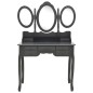 vidaXL Tavolo da Trucco con Sgabello e Specchio Pieghevole in 3 Grigio vidaXL Tavolo da Trucco con Sgabello e Specchio Pieghevole in 3 Grigio