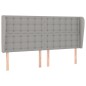Testiera ad Orecchio Grigio Chiaro 183x23x118/128 cm in Tessuto