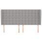 Testiera ad Orecchio Grigio Chiaro 183x23x118/128 cm in Tessuto