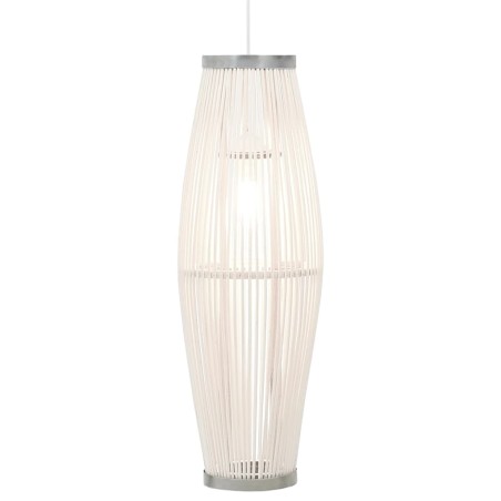 vidaXL Lampadario da Soffitto Bianco in Salice 40 W 25x62 cm Ovale E27