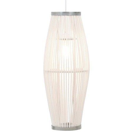 vidaXL Lampadario da Soffitto Bianco in Salice 40 W 23x55 cm Ovale E27