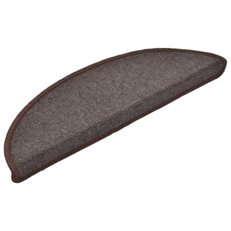 vidaXL Tappetini per Scale 15 pz Marrone Caffè 56x17x3 cm