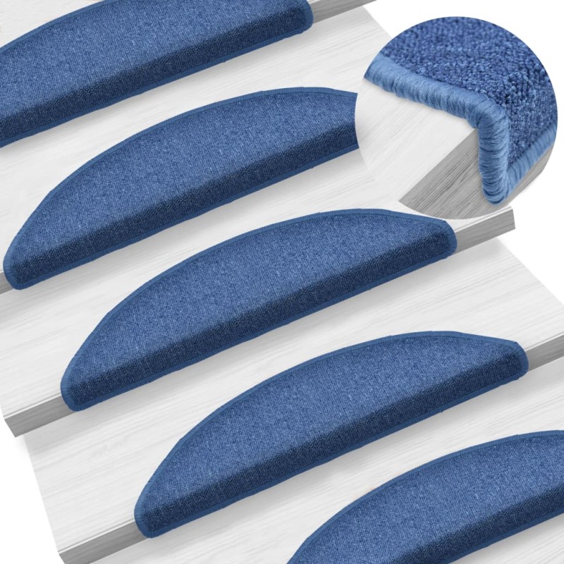 vidaXL Tappetini per Scale 15 pz Blu 56x17x3 cm vidaXL Tappetini per Scale 15 pz Blu 56x17x3 cm
