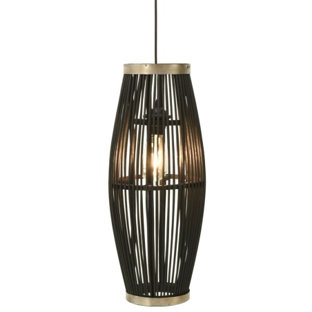vidaXL Lampadario da Soffitto Nero in Salice 40 W 23x55 cm Ovale E27