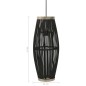 vidaXL Lampadario da Soffitto Nero in Salice 40 W 23x55 cm Ovale E27 vidaXL Lampadario da Soffitto Nero in Salice 40 W 23x55 cm Ovale E27