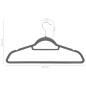 vidaXL Set Appendiabiti 50 pz Antiscivolo Grigio in Velluto vidaXL Set Appendiabiti 50 pz Antiscivolo Grigio in Velluto