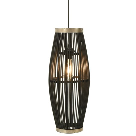 vidaXL Lampadario da Soffitto Nero in Salice 40 W 25x62 cm Ovale E27