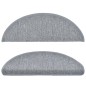 vidaXL Tappetini per Scale 15 pz Grigio Chiaro 65x24x4 cm