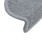 vidaXL Tappetini per Scale 15 pz Grigio Chiaro 65x24x4 cm