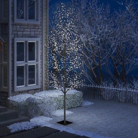 vidaXL Albero di Natale 1200 LED Bianco Freddo Ciliegio in Fiore 400cm