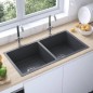Lavello da Cucina Lavorato a Mano Nero Acciaio Inox Lavello da Cucina Lavorato a Mano Nero Acciaio Inox