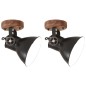 vidaXL Lampade da Parete/Soffitto 2 pz Industriale Nere 20x25 cm E27 vidaXL Lampade da Parete/Soffitto 2 pz Industriale Nere 20x25 cm E27