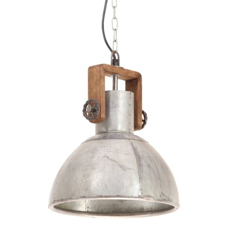 vidaXL Lampada a Sospensione Industriale 25 W Argento Rotonda 30cm E27