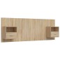 Testiera Letto con Comodini in Legno Multistrato Rovere Sonoma Testiera Letto con Comodini in Legno Multistrato Rovere Sonoma