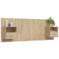 Testiera Letto con Comodini in Legno Multistrato Rovere Sonoma Testiera Letto con Comodini in Legno Multistrato Rovere Sonoma
