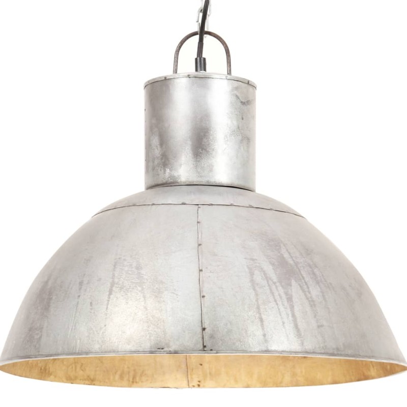 vidaXL Lampada a Sospensione 25 W Argento Rotonda 48 cm E27 vidaXL Lampada a Sospensione 25 W Argento Rotonda 48 cm E27