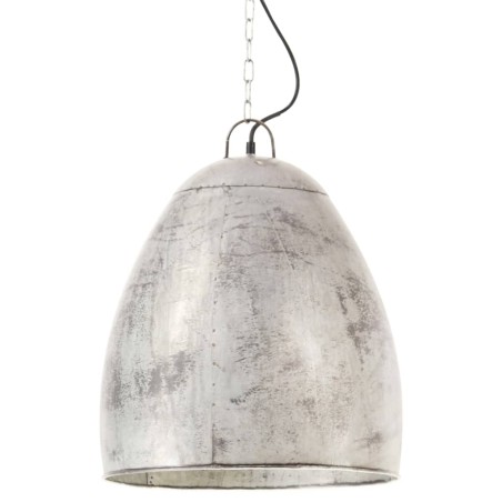 vidaXL Lampada a Sospensione Industriale 25 W Argento Rotonda 42cm E27