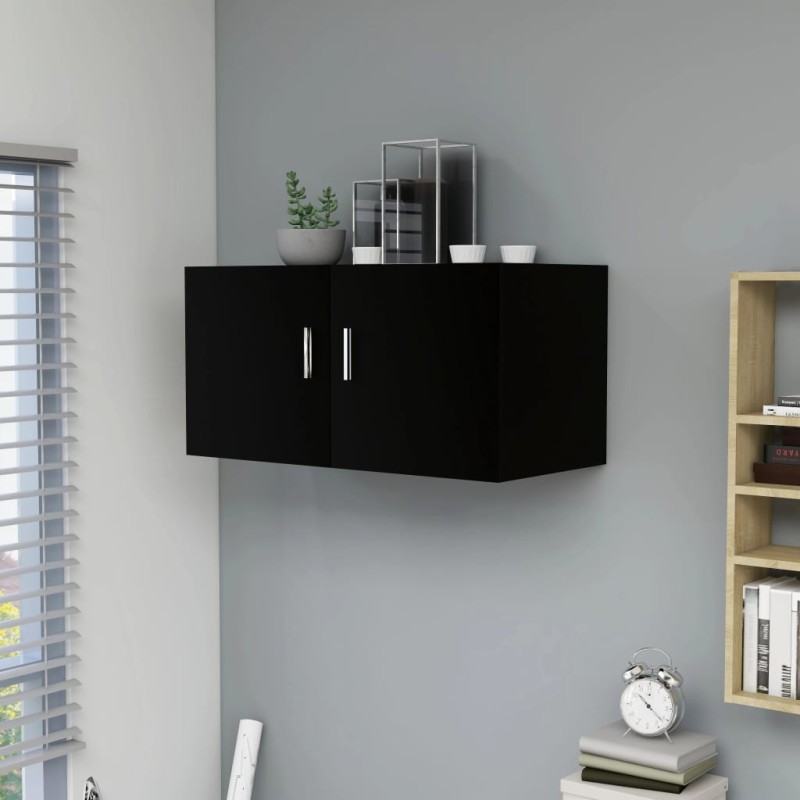 vidaXL Armadietto da Parete Nero 80x39x40 cm in Legno Multistrato vidaXL Armadietto da Parete Nero 80x39x40 cm in Legno Multistrato