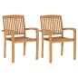 Sedie da Giardino 2 pz con Cuscini Blu Reale in Massello Teak Sedie da Giardino 2 pz con Cuscini Blu Reale in Massello Teak