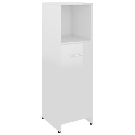 vidaXL Armadio da Bagno Bianco Lucido 30x30x95 cm in Truciolato