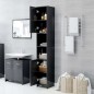 vidaXL Armadio da Bagno Grigio Lucido 30x30x183,5 cm in Truciolato vidaXL Armadio da Bagno Grigio Lucido 30x30x183,5 cm in Truciolato