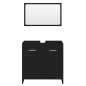 vidaXL Set Mobili da Bagno Nero in Legno Multistrato vidaXL Set Mobili da Bagno Nero in Legno Multistrato