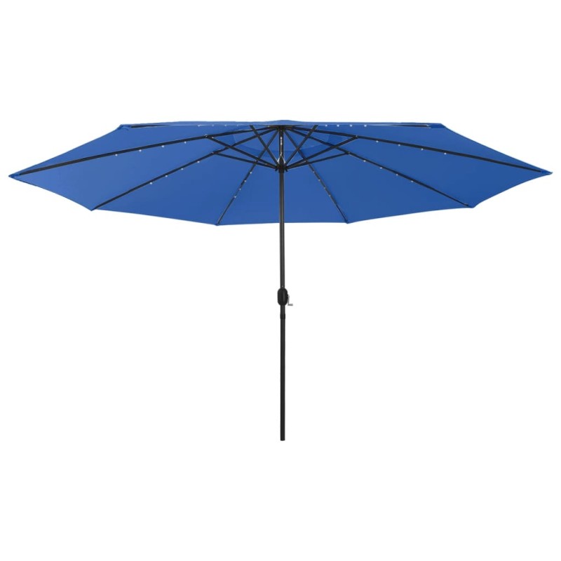 Ombrellone da Esterni con LED e Palo in Metallo 400 cm Azzurro Ombrellone da Esterni con LED e Palo in Metallo 400 cm Azzurro