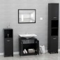 vidaXL Set Mobili da Bagno Nero in Legno Multistrato vidaXL Set Mobili da Bagno Nero in Legno Multistrato