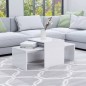vidaXL Set Tavolini da Caffè Bianco Lucido 100x48x40 cm in Truciolato vidaXL Set Tavolini da Caffè Bianco Lucido 100x48x40 cm in Truciolato